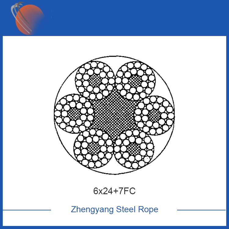 6x24+7FC သွပ်ရည်စိမ်ထားသောသံမဏိဝါယာကြိုး
